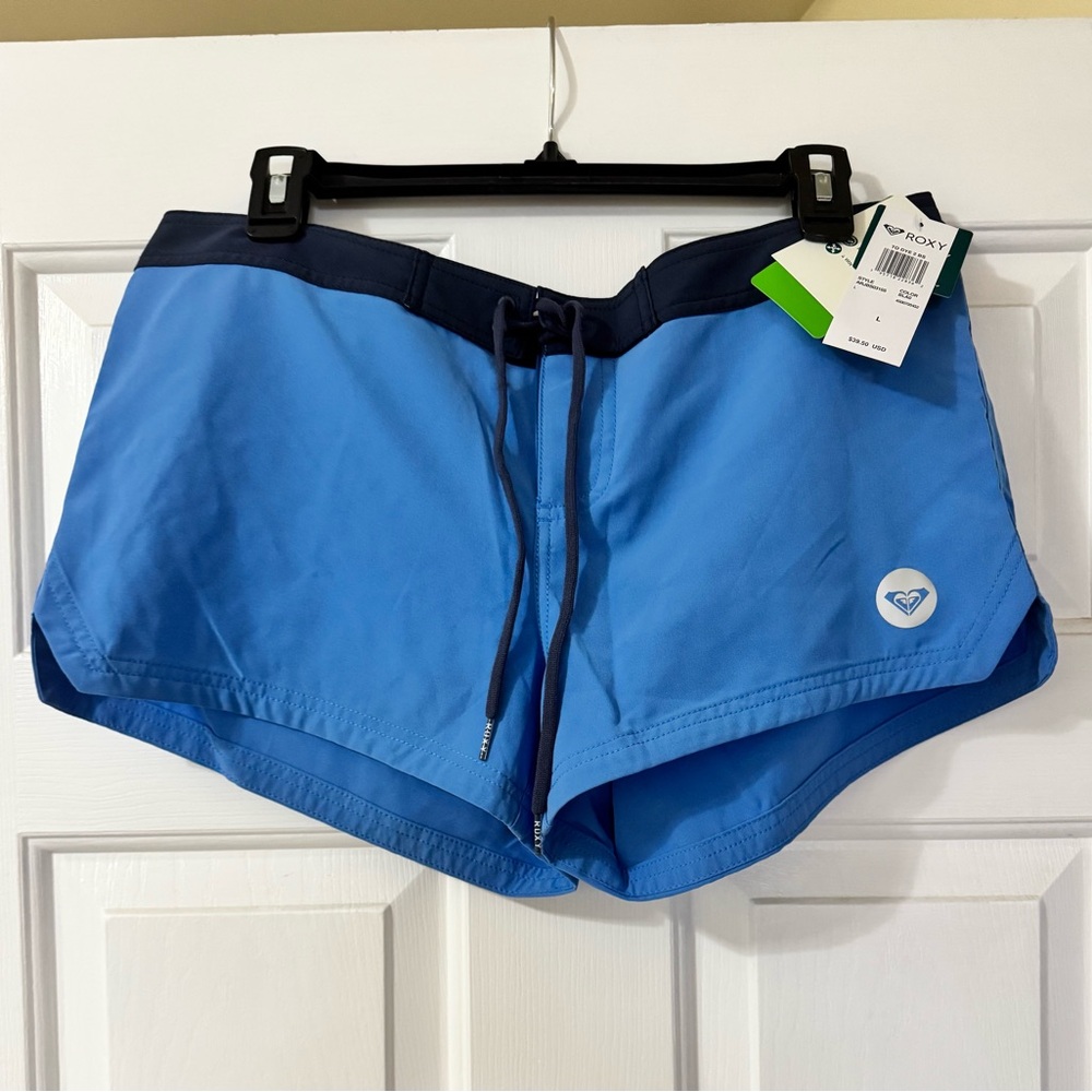 Roxy Light Blue and Navy Swim Shorts